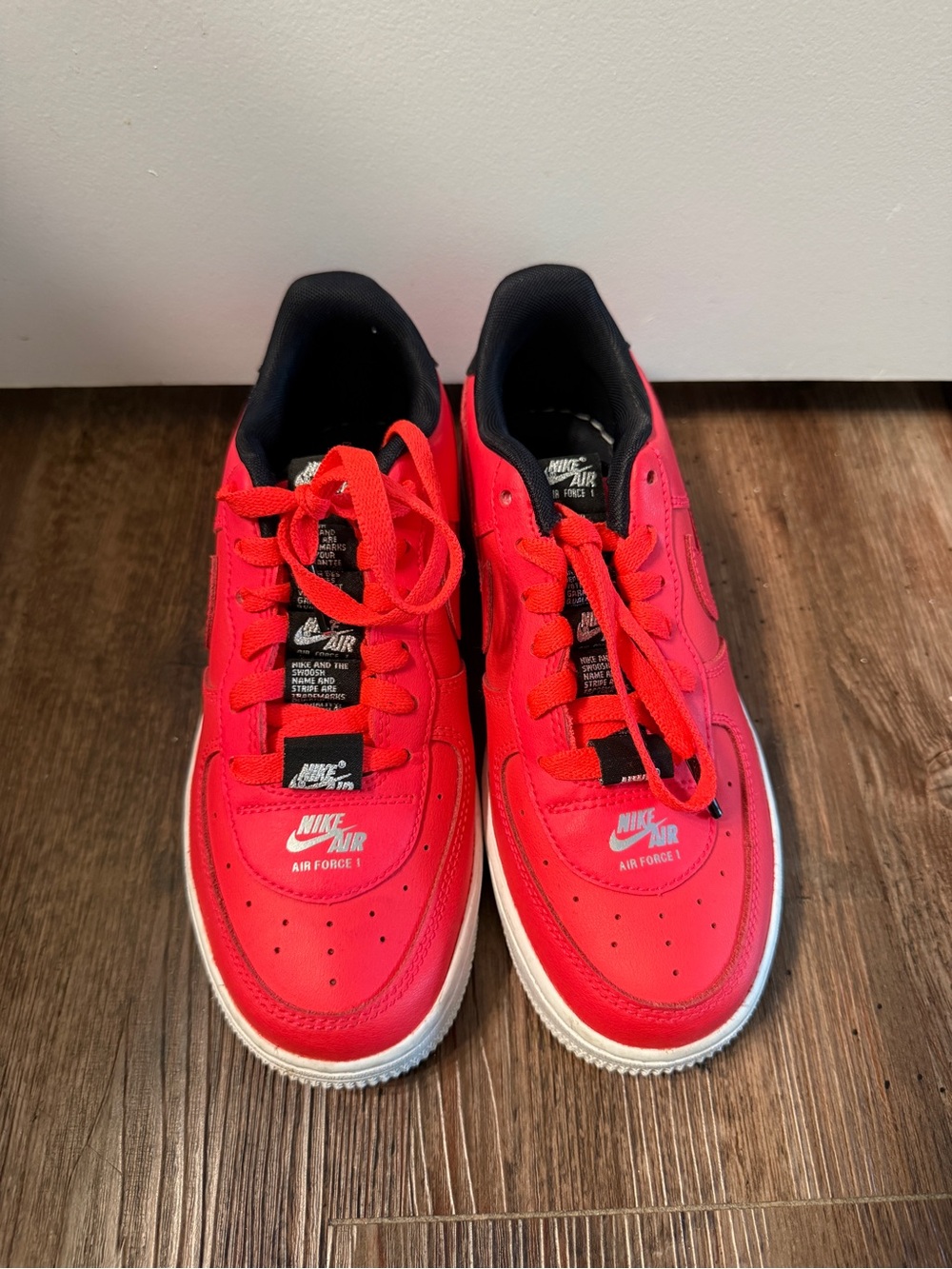 2020 Nike Air Force 1 '07 LV8' Double Air Laser Crimson Sneakers, Hot Pink